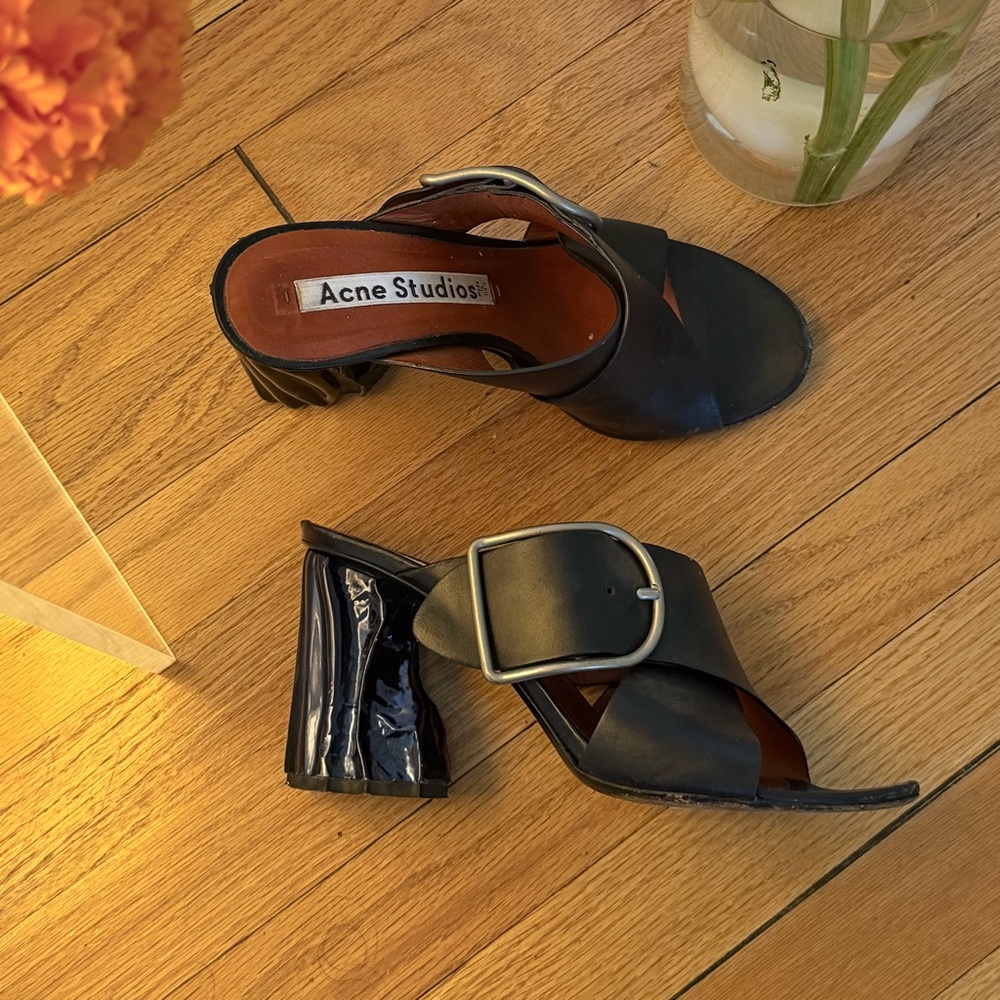 Acne Black Women's Sandals with Buckle